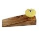 2 Pieces Yellow Wheel Flower Ceramic Wooden Door Stopper